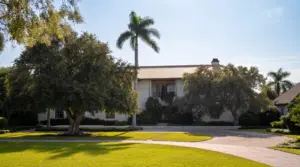 Pinecrest Florida estate home with mature trees and circular driveway